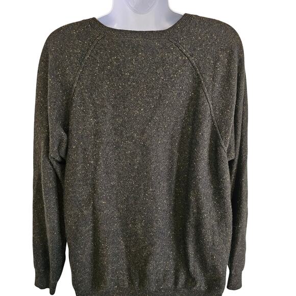 Autumn Cashmere Camo V Neck Sweater in Spruce Combo Size Medium - Picture 2 of 6